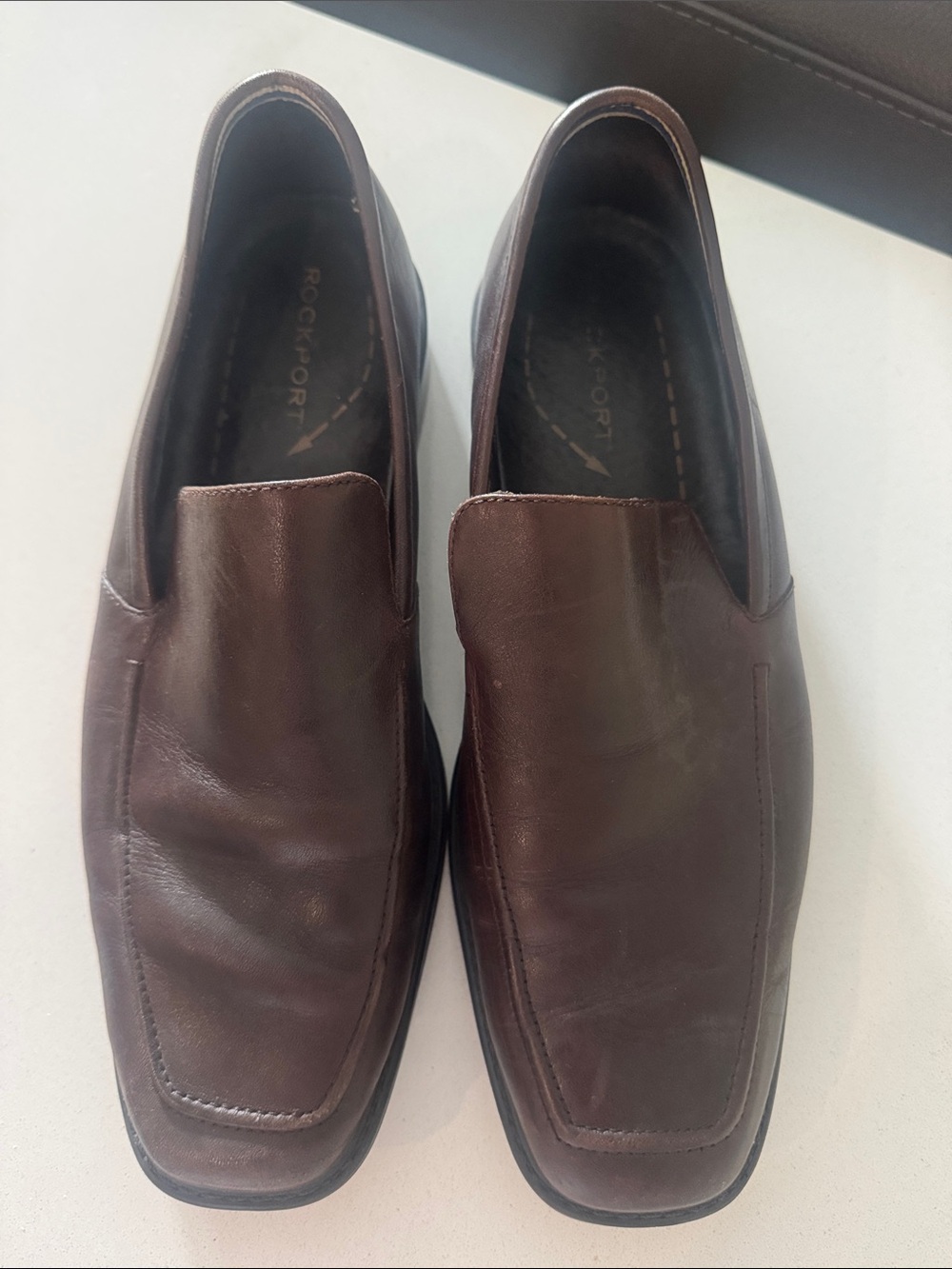 Rockport Men's Dark Brown Leather Slip-On Loafers